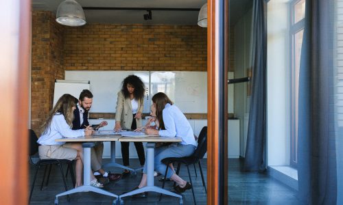 people talking at the office